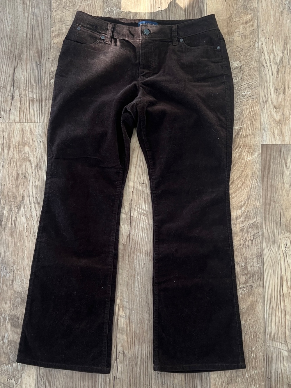 Talbots Petite Curvy Dark Brown Corduroy boot-cut jeans